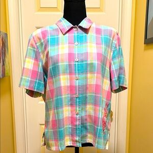 Koret Multicolor Plaid Women's Blouse